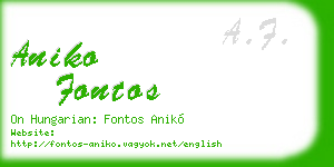aniko fontos business card